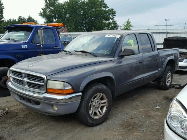 1D7HL48N74S720087 - 2004 DODGE DAKOTA QUA GRAY photo 2