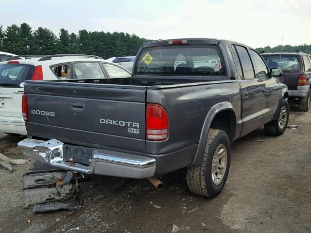 1D7HL48N74S720087 - 2004 DODGE DAKOTA QUA GRAY photo 4