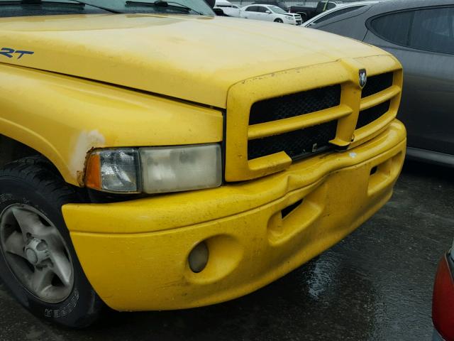 1B7HC16YXXS174220 - 1999 DODGE RAM 1500 YELLOW photo 9