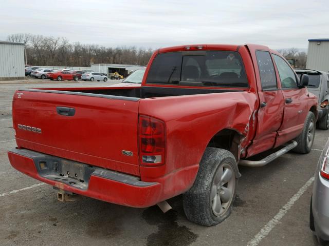 1D7HA18D74S675874 - 2004 DODGE RAM 1500 S RED photo 4