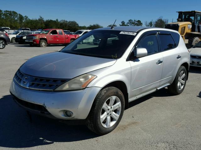 JN8AZ08W67W640258 - 2007 NISSAN MURANO SL SILVER photo 2