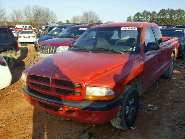 1B7GL22X7YS503164 - 2000 DODGE DAKOTA RED photo 2