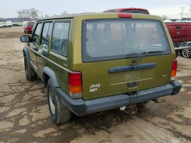 1J4FJ28SXVL524989 - 1997 JEEP CHEROKEE S GREEN photo 3