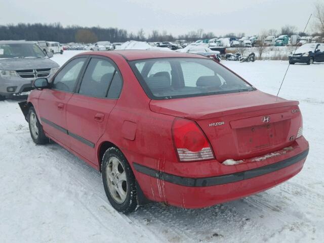 KMHDN46D65U042835 - 2005 HYUNDAI ELANTRA GL RED photo 3