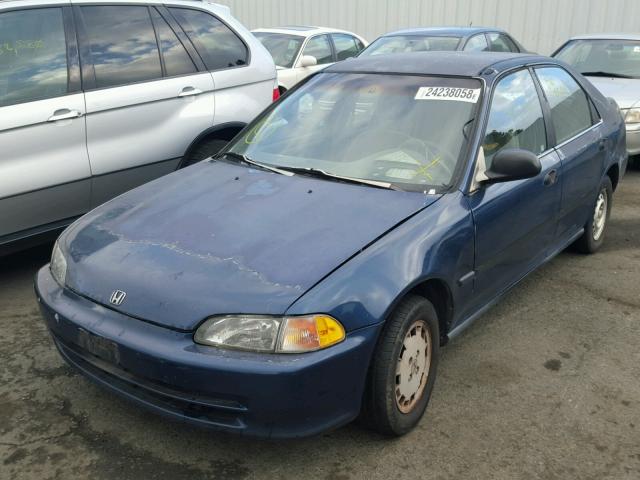 1HGEG8642PL043405 - 1993 HONDA CIVIC DX BLUE photo 2