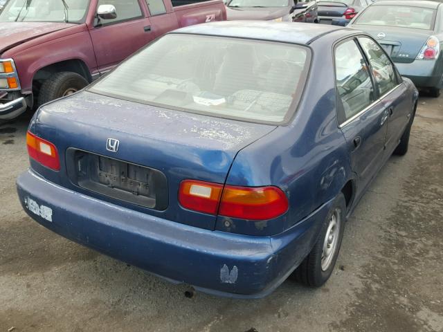 1HGEG8642PL043405 - 1993 HONDA CIVIC DX BLUE photo 4