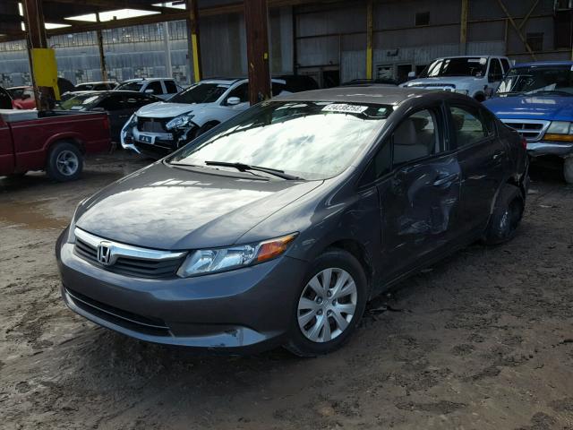 19XFB2F56CE068625 - 2012 HONDA CIVIC LX GRAY photo 2