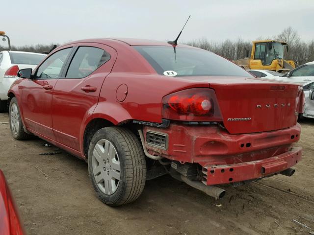 1B3BD4FG7BN528828 - 2011 DODGE AVENGER EX RED photo 3