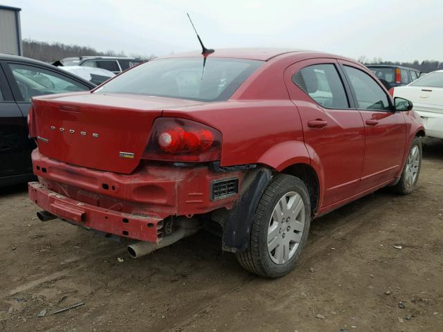 1B3BD4FG7BN528828 - 2011 DODGE AVENGER EX RED photo 4