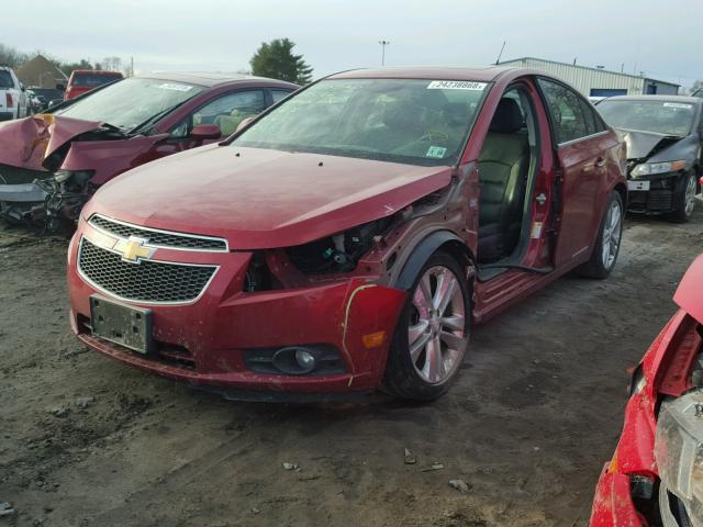 1G1PG5SB7D7176331 - 2013 CHEVROLET CRUZE LTZ RED photo 2