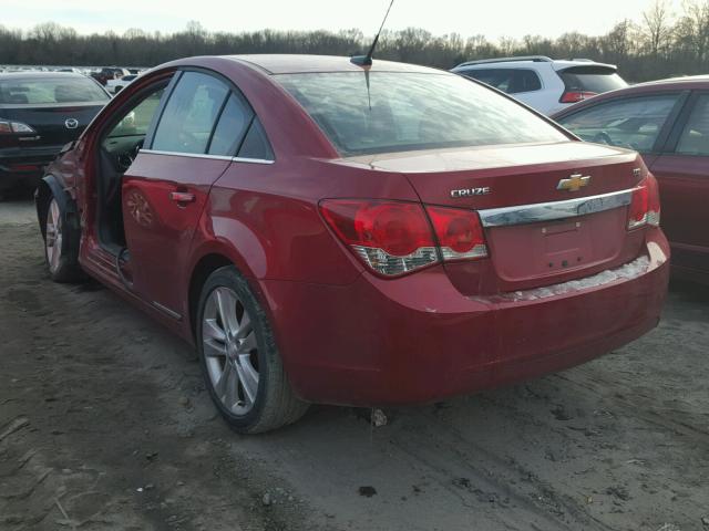 1G1PG5SB7D7176331 - 2013 CHEVROLET CRUZE LTZ RED photo 3