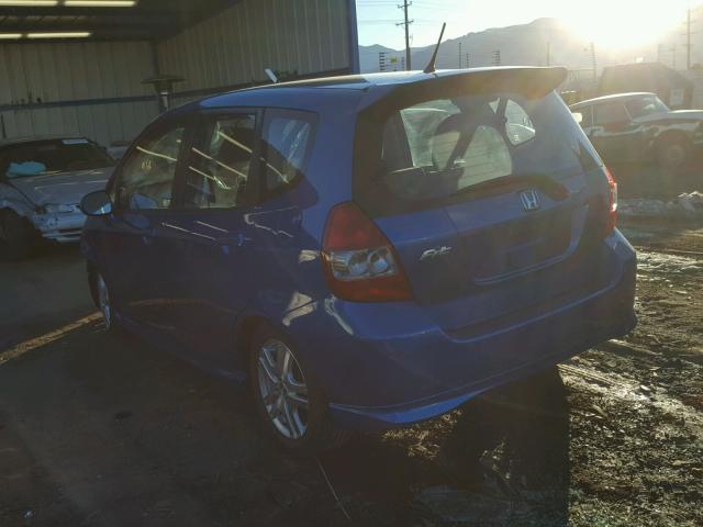 JHMGD38687S018627 - 2007 HONDA FIT S BLUE photo 3