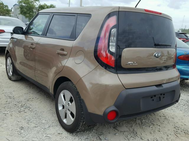 KNDJN2A29F7206452 - 2015 KIA SOUL BROWN photo 3