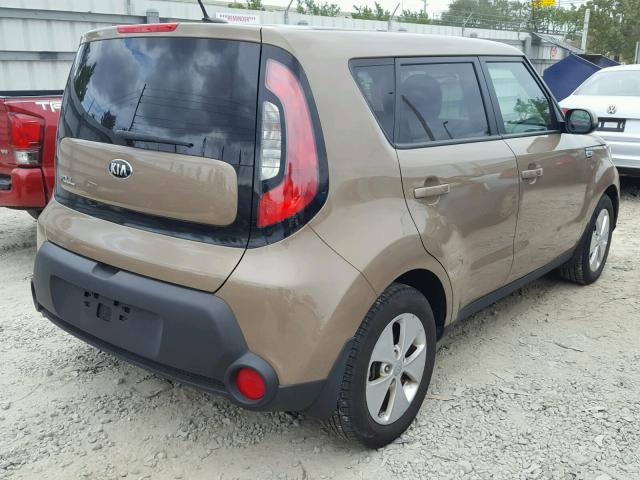 KNDJN2A29F7206452 - 2015 KIA SOUL BROWN photo 4