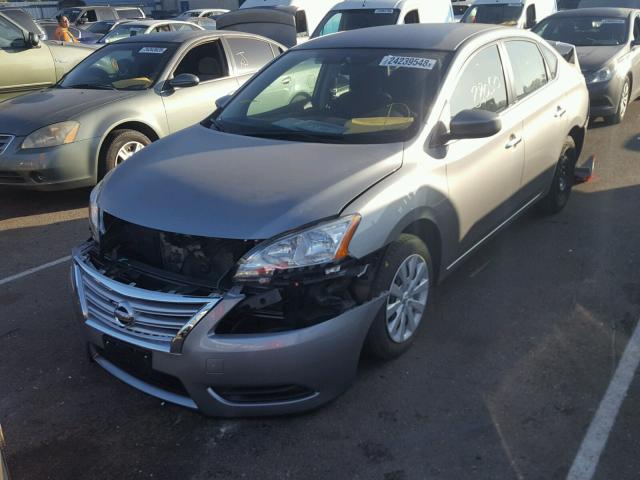 3N1AB7AP0EY258506 - 2014 NISSAN SENTRA S SILVER photo 2