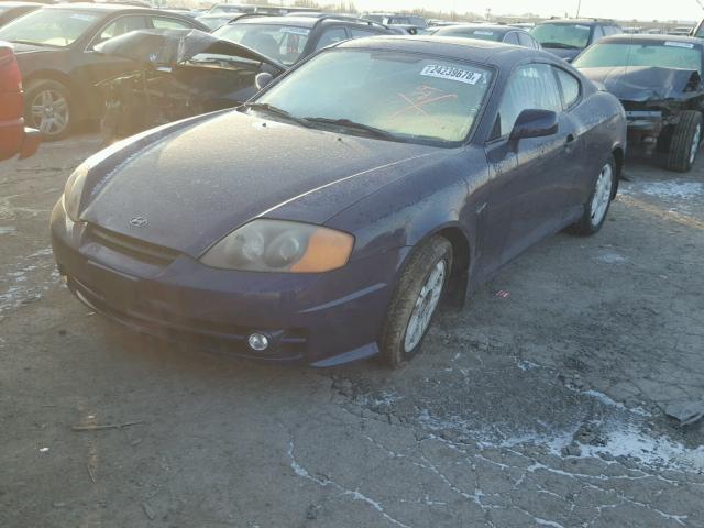 KMHHM65D53U042520 - 2003 HYUNDAI TIBURON BLUE photo 2