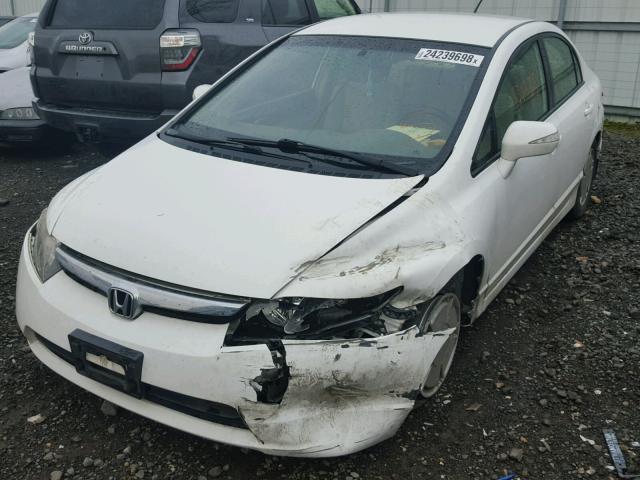 JHMFA36248S023023 - 2008 HONDA CIVIC HYBR WHITE photo 2