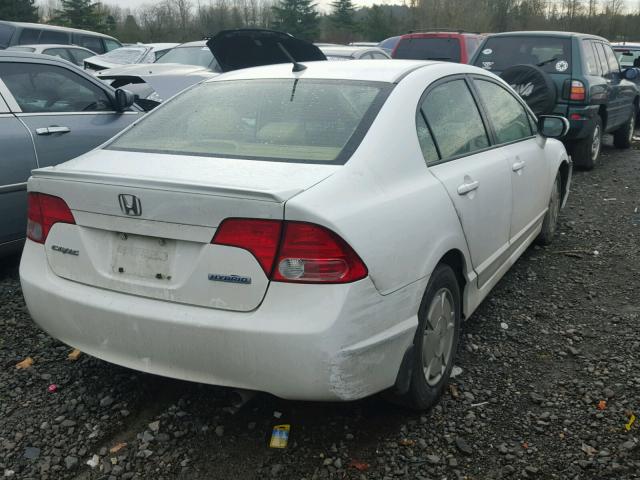 JHMFA36248S023023 - 2008 HONDA CIVIC HYBR WHITE photo 4