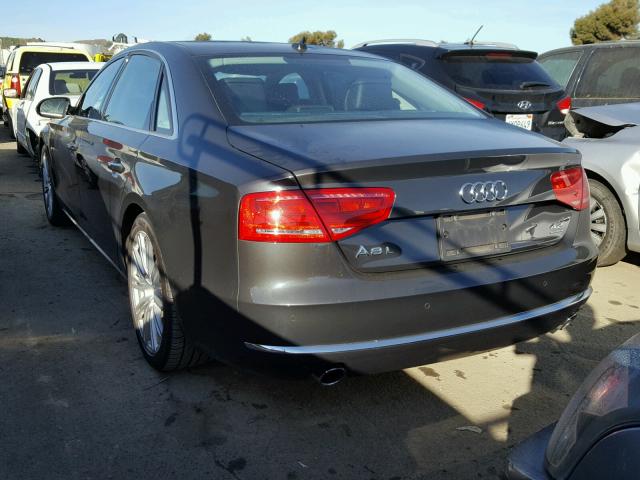 WAURVAFD0BN020910 - 2011 AUDI A8 L QUATT GRAY photo 3