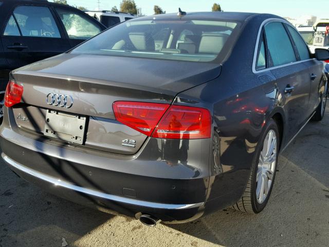 WAURVAFD0BN020910 - 2011 AUDI A8 L QUATT GRAY photo 4