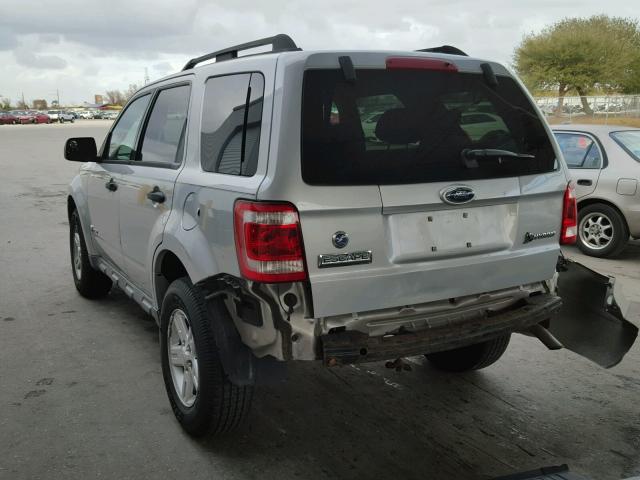 1FMCU49339KB41213 - 2009 FORD ESCAPE HYB SILVER photo 3