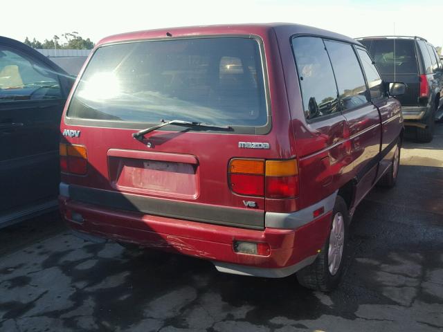 JM3LV5224S0704416 - 1995 MAZDA MPV WAGON BURGUNDY photo 4