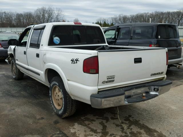 1GCDT13W02K136571 - 2002 CHEVROLET S TRUCK S1 WHITE photo 3