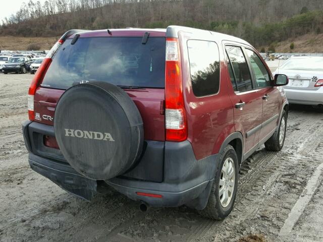 SHSRD78866U411307 - 2006 HONDA CR-V EX MAROON photo 4