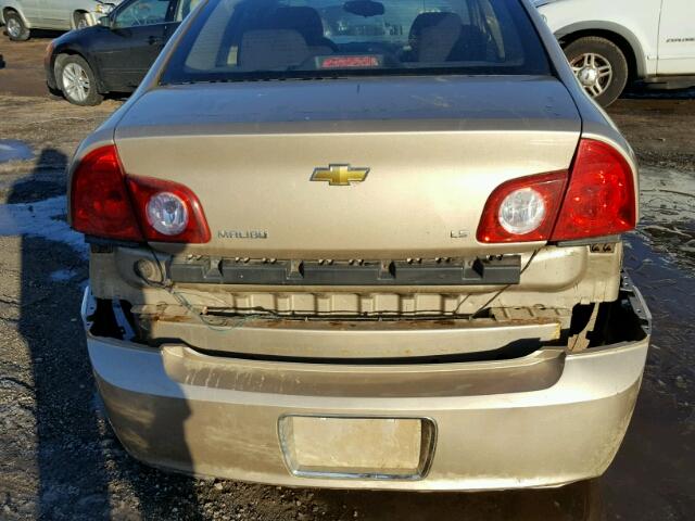 1G1ZG57B38F244217 - 2008 CHEVROLET MALIBU LS BEIGE photo 9