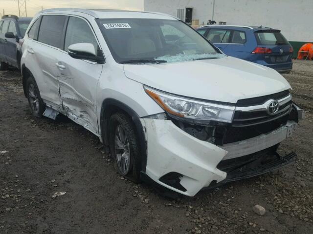 5TDJKRFHXFS210062 - 2015 TOYOTA HIGHLANDER WHITE photo 1