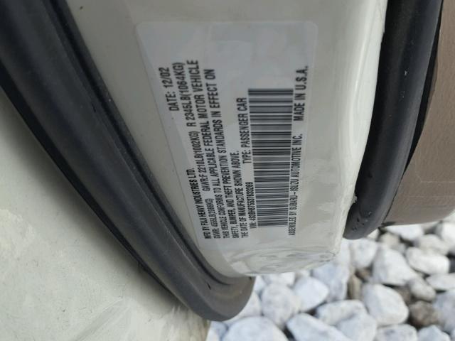 4S3BH675537633269 - 2003 SUBARU LEGACY OUT WHITE photo 10