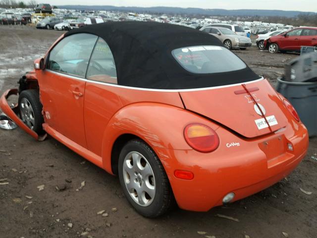 3VWCK21Y13M305951 - 2003 VOLKSWAGEN NEW BEETLE ORANGE photo 3