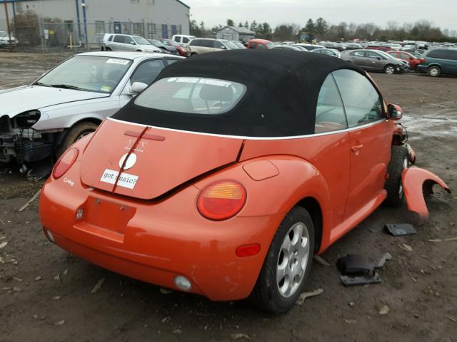 3VWCK21Y13M305951 - 2003 VOLKSWAGEN NEW BEETLE ORANGE photo 4