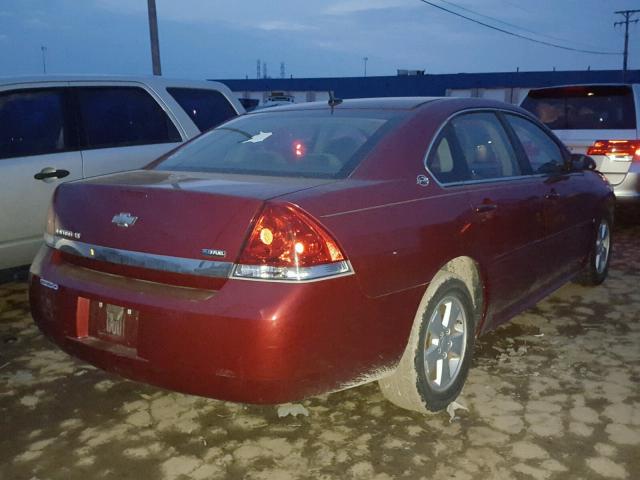 2G1WT57KX91251320 - 2009 CHEVROLET IMPALA 1LT BURGUNDY photo 4