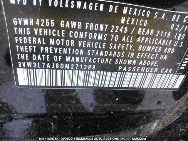 3VW3L7AJ8DM271389 - 2013 VOLKSWAGEN JETTA TDI BLACK photo 8