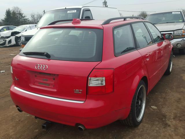 WAUVC68E74A096268 - 2004 AUDI A4 1.8T AV RED photo 4