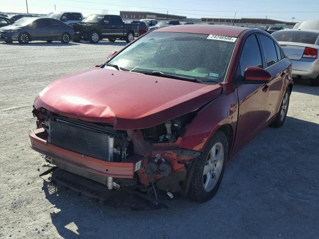 1G1PF5S94B7147043 - 2011 CHEVROLET CRUZE LT MAROON photo 2