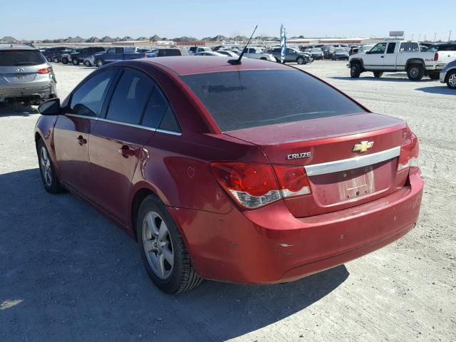 1G1PF5S94B7147043 - 2011 CHEVROLET CRUZE LT MAROON photo 3