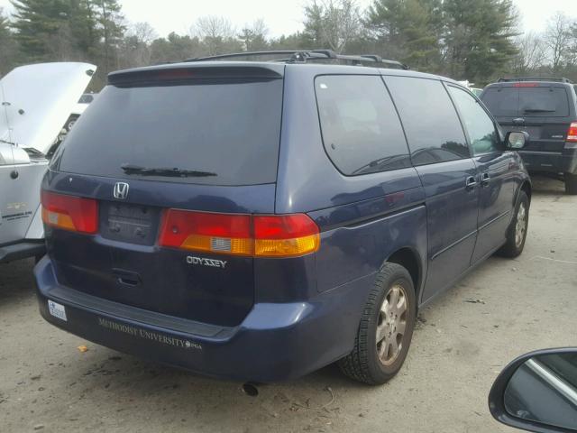 5FNRL18694B045555 - 2004 HONDA ODYSSEY EX BLUE photo 4