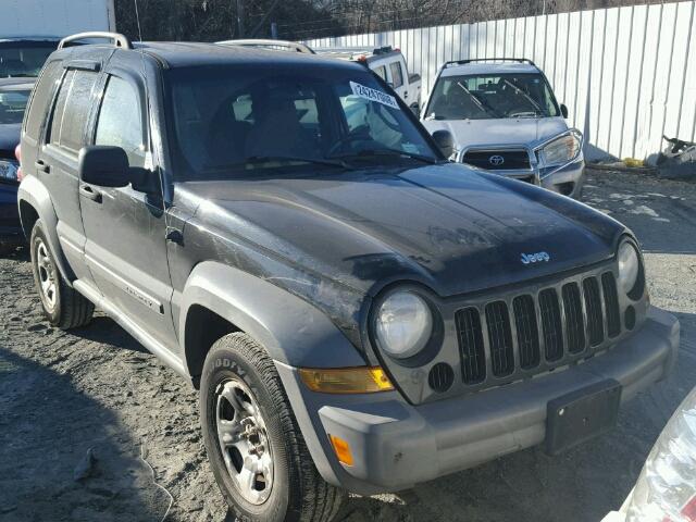 1J4GL48K75W570188 - 2005 JEEP LIBERTY SP BLACK photo 1