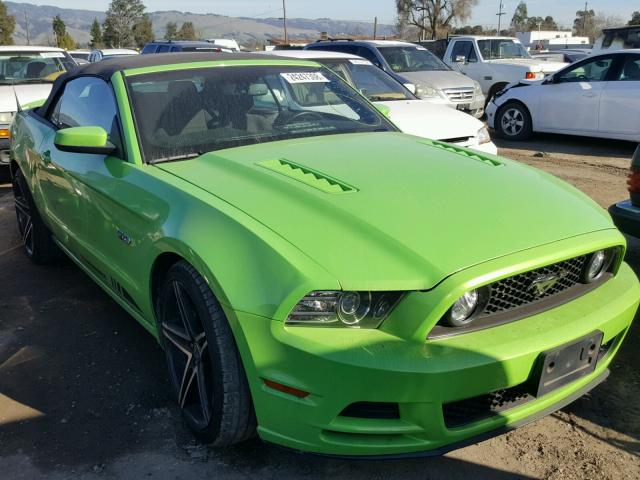 1ZVBP8FF6D5255322 - 2013 FORD MUSTANG GT GREEN photo 1