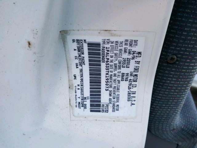 1FALP6535TK195073 - 1996 FORD CONTOUR GL 白色 照片 10