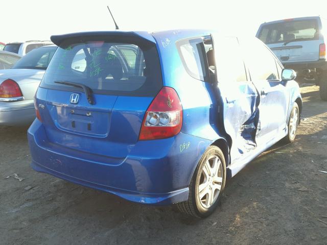 JHMGD37678S062461 - 2008 HONDA FIT SPORT BLUE photo 4