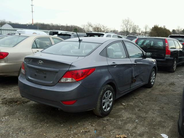 KMHCT4AE8EU680151 - 2014 HYUNDAI ACCENT GLS GRAY photo 4