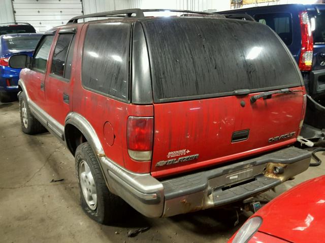 1GNDT13W4X2239703 - 1999 CHEVROLET BLAZER RED photo 3