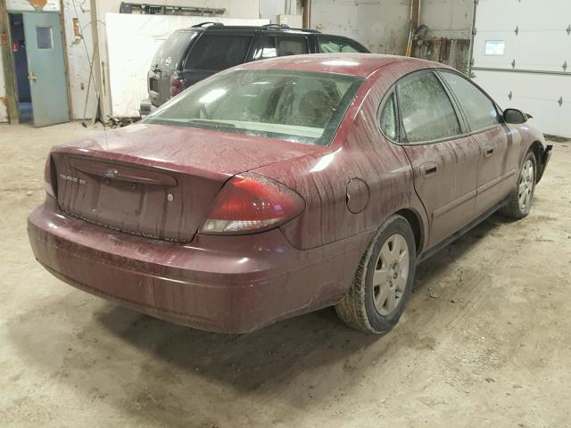 1FAFP53215A127864 - 2005 FORD TAURUS SE MAROON photo 4