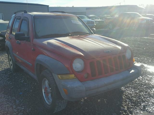 1J4GL48K25W544243 - 2005 JEEP LIBERTY SP RED photo 1