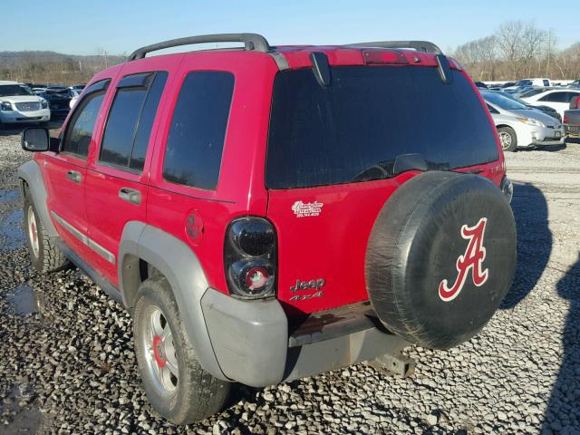 1J4GL48K25W544243 - 2005 JEEP LIBERTY SP RED photo 3