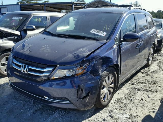 5FNRL5H64EB091853 - 2014 HONDA ODYSSEY EX BLUE photo 2