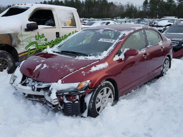 2HGFA16569H502361 - 2009 HONDA CIVIC LX RED photo 2